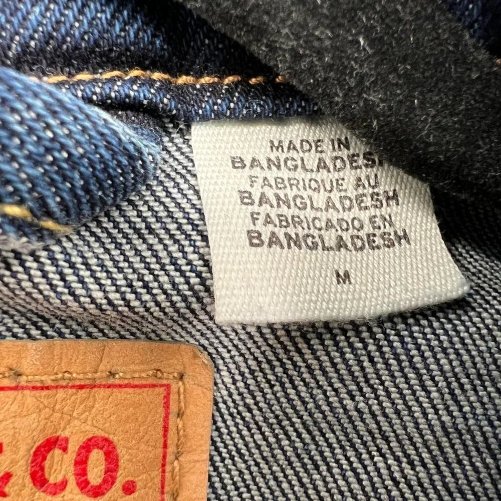 Levis Button Medium Wash Cotton Denim Jean Jacket sz M - Picture 6 of 15